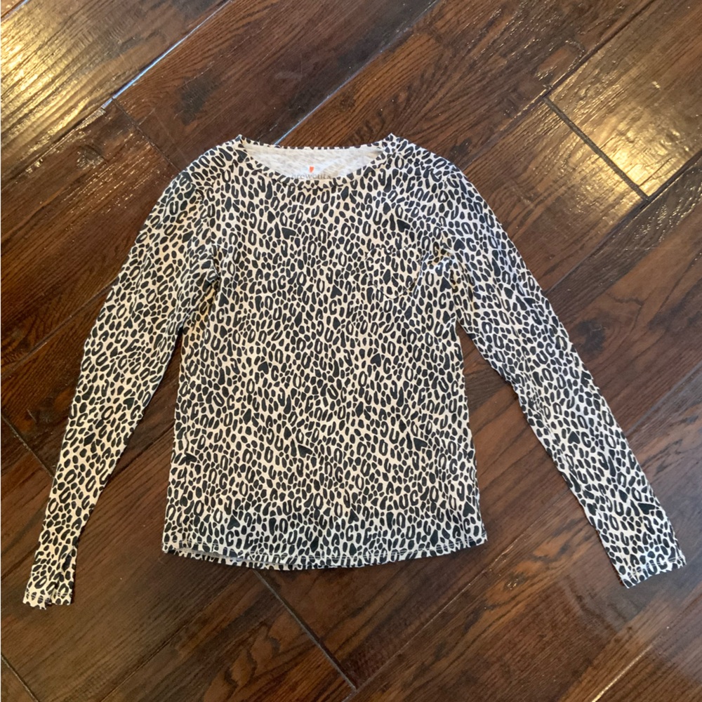 Girls Crewcuts Leopard Print Long Sleeve Top XL 12-14